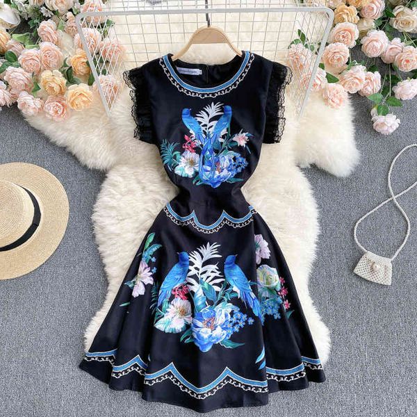

singreiny women korean print tank dress sweet sleeveless o neck a-line dresses summer casual fashion streetwear short dress 210419, Black;gray