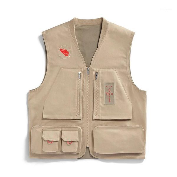 

men's jackets men women 1:1 fashion casual travis scocactus jack utility vest jacket, Black;brown