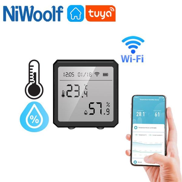 

smart home control tuya wifi temperature humidity sensor indoor hygrometer thermometer detector lcd display for alexa google assistant