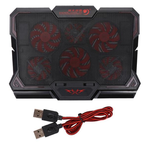 

lapcooling pad 6 fans adjustable led quiet usb cooler pads