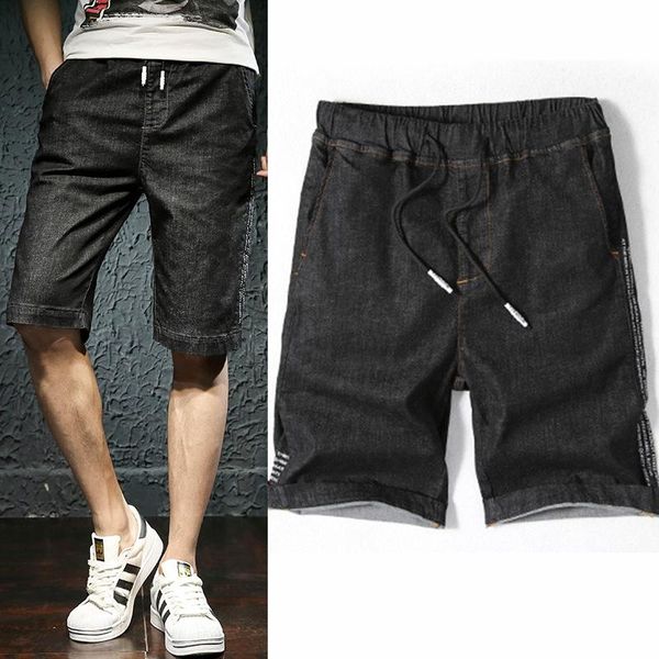 

men's jeans cause motorcycle retro slim zipper casual pants simple short, Blue