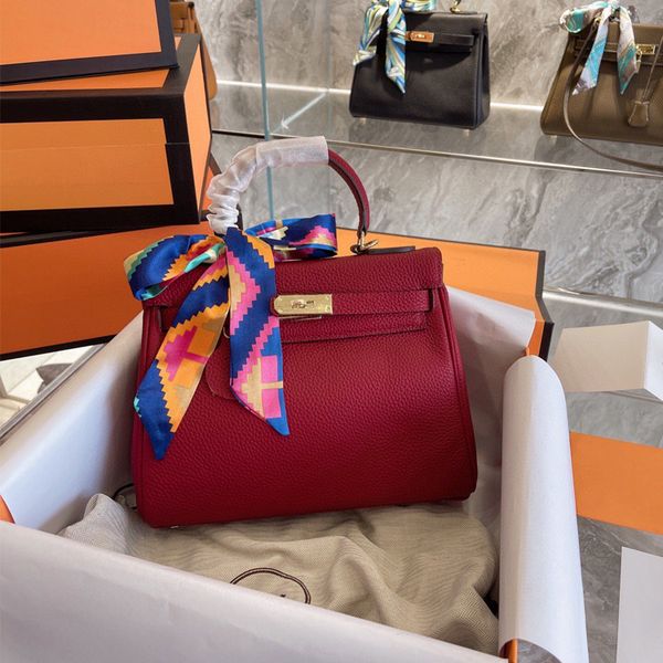 

70% s autumn new litchi grain cowhide messenger bag hand kelly shoulder bag