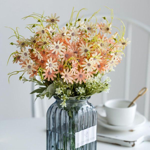 

artificial daisy cute silk fake flowers home wedding party decor table vase decoration crafts bouquets pography props decorative & wreaths