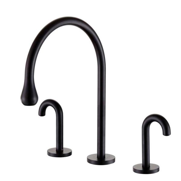 

bathroom sink faucets basin faucet dual handle three holes widespread brass brushed gold/chrome deck mounted cold and water mixer tap