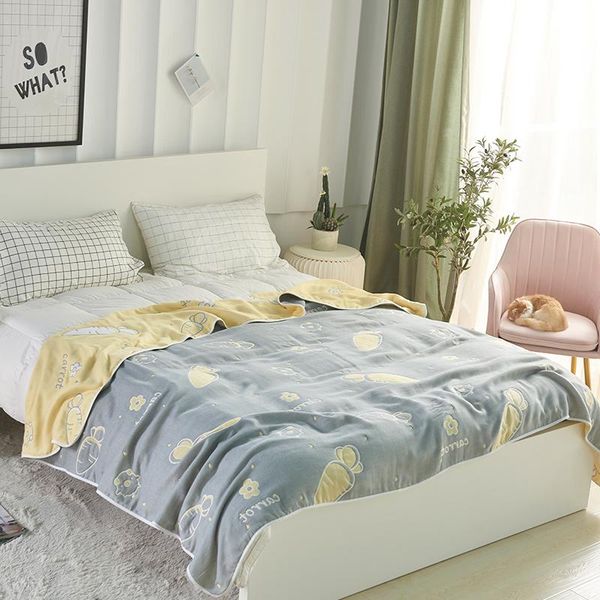 

blankets six layers of gauze towel blanket warm soft throw plaid for kids on the/bed/sofa/plane/travel bedding bedspread comforter