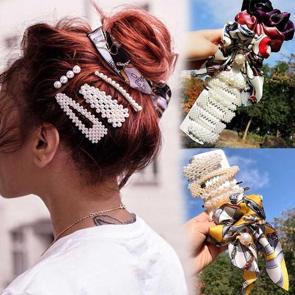 

simulation pearl hair pins clip for women accessories set fashion scrunchies holder barrettes headbands girls ornaments1