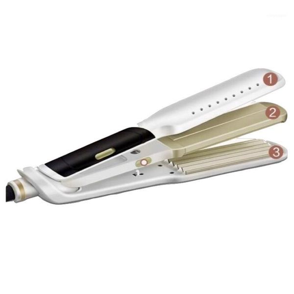 

in 1 electric hair straightener / crimping corrugated irons wet/dry ceramic flat iron1, Black