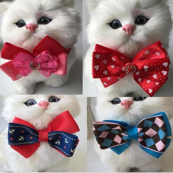 

dog apparel 2 or 6 pcs valentine wedding holiday pet bow ties cute neckties puppy cat accessories grooming supplies yy58