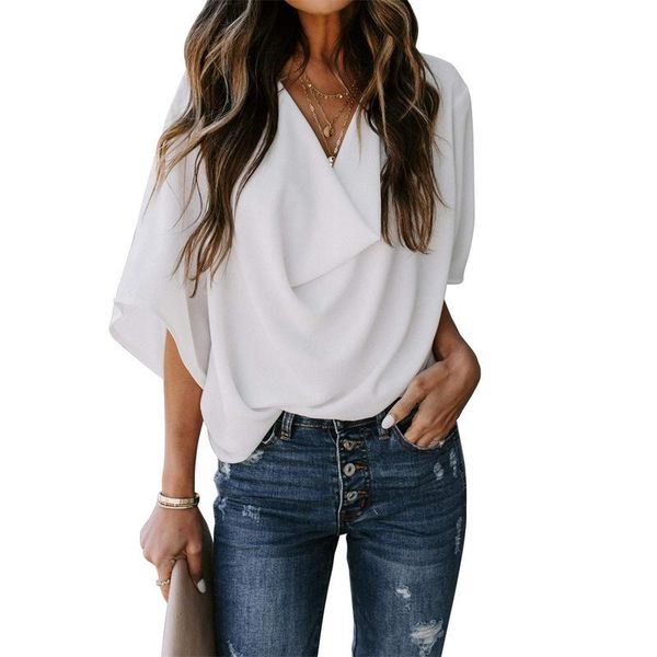 

women's blouses & shirts blusas mujer de moda 2021 verano elegantes women solid elegant fashion blouse, White