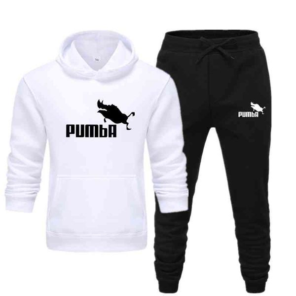 

brand men's hoodies+pants 2019 autumn winter costume homme pumba sweatshirts funny male sets hip hop fashion pullovers, Gray