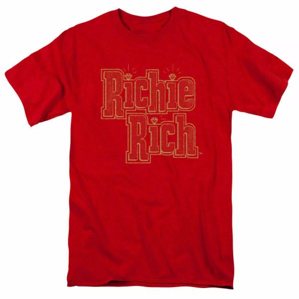 

richie rich stacked t shirt mens licensed cartoon merchandise red, White;black