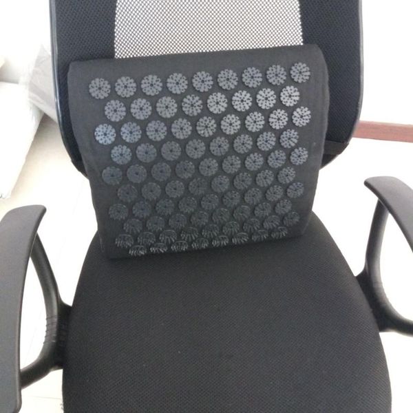 

yoga mats sponge lumbar massage pillow lower back stress pain relief massager acupuncture pad car office acupressure support cushion