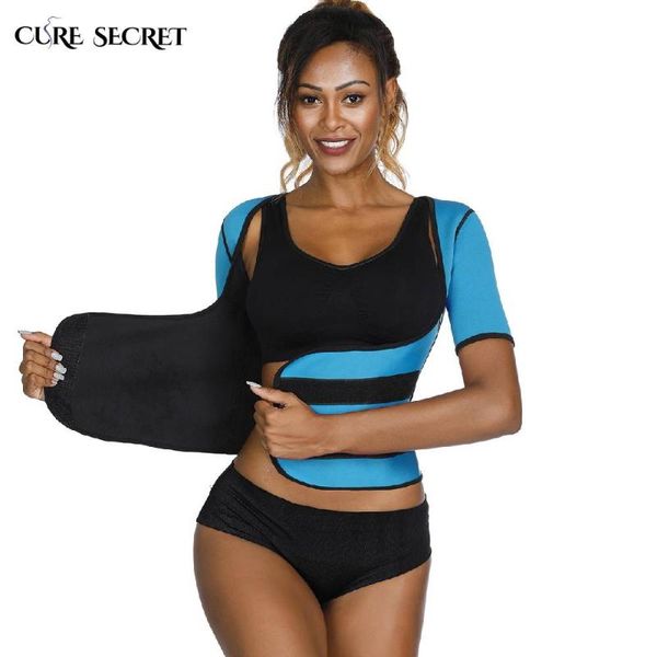 

women's shapers cure secret women neoprene sauna sweat weight loss open bust bodyshaper belt tummy control waist belly band bodysuit, Black;white