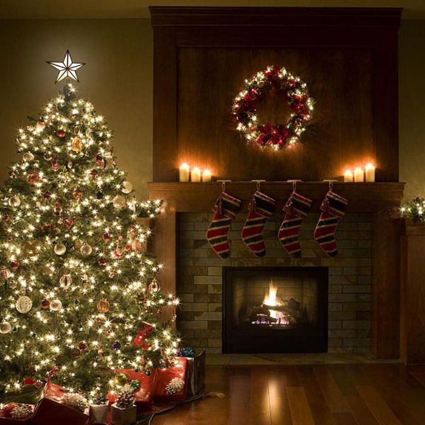 

christmas decorations shining star tree hat sparkling decoration with stars