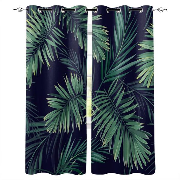

curtain & drapes tropical leaves green windows curtains for living room bedroom decorative kitchen treatments
