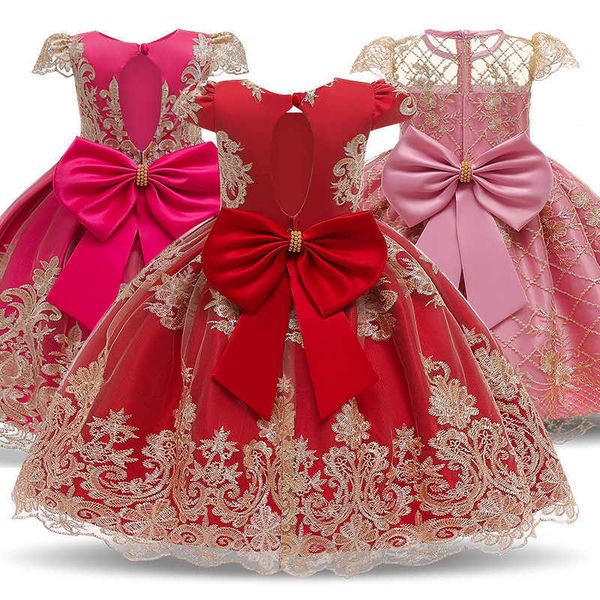 

dress personality backless dress bow knot children's skirt mesh, White