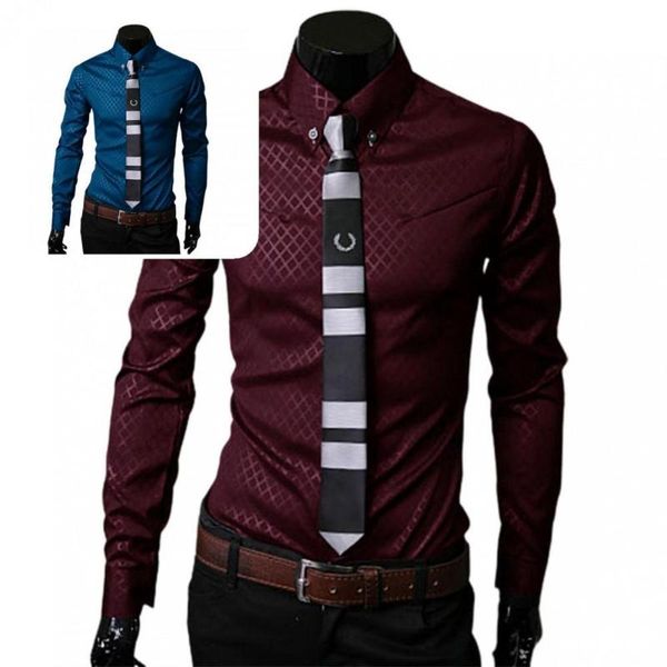 

men's casual shirts stylish men shirt gentle autumn slim formal business spring, White;black