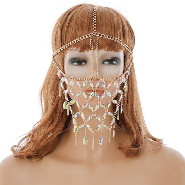 

headdress hair chain mask hair accessories bohemian head chain face chain