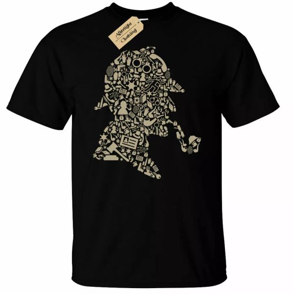 

sherlock holmes t-shirt herren, White;black