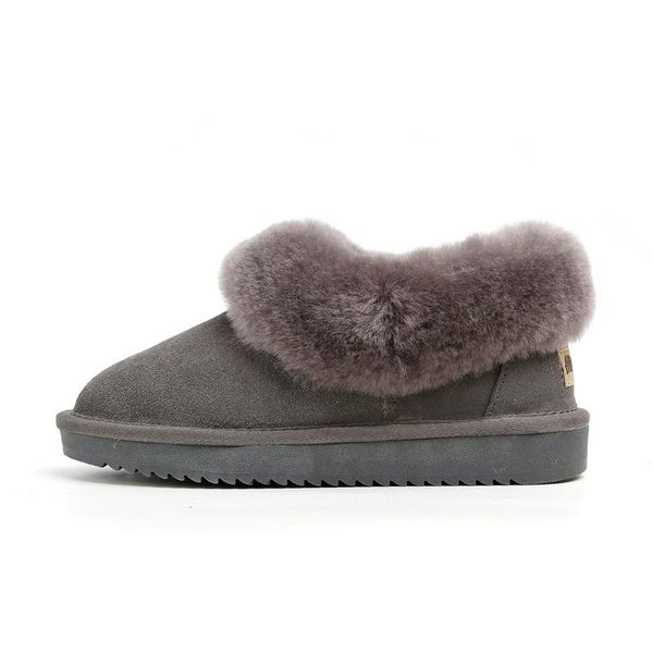 

boots 2021 autumn and winter sheep fur one snow women fashion casual warm flat shoes, Black