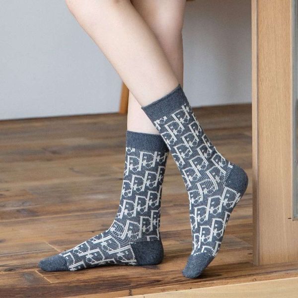 

physical store autumn winter medium thick sweat absorbing breathable combed cotton letter, Black;white