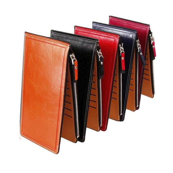 

women zipper wallet card package coin purse buckle clutch bag large capacity multi-card position for men and wallets, Red;black