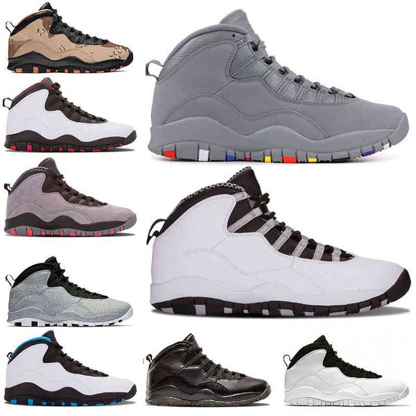 

jumpman 10 10s mens boots shoes seattle desert camo smoke woodland tinker cement steel grey retro sports sneakers men, Black