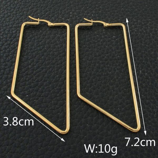 

hoop & huggie woman's gold color fashion irregular stainless steel jewelry simple earrings personality joyas efgzcoac, Golden;silver