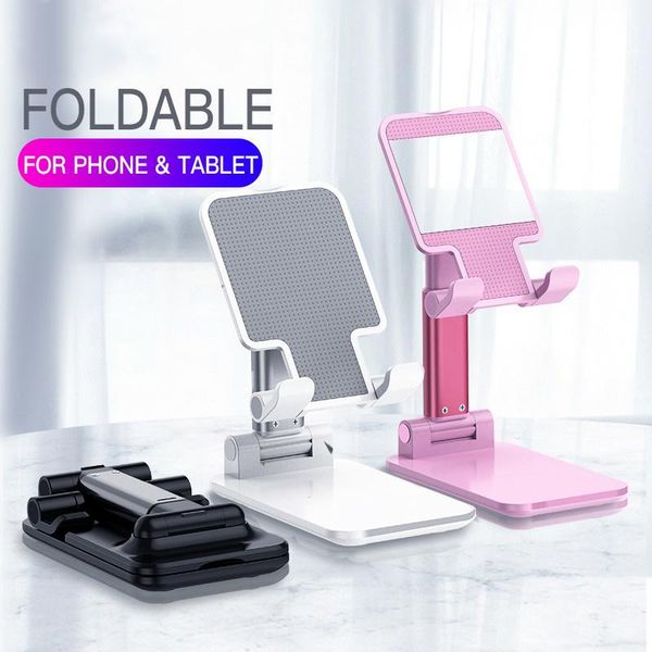 

cell phone mounts & holders universal foldable metal desk moblie holder adjustable stand movil support telephone tablet for ipad