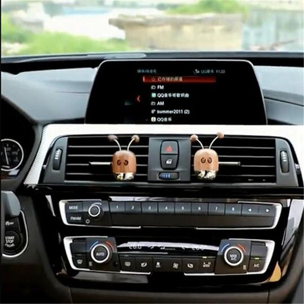 

car air freshener [wholesale] 20pcs outlet walnut wood metal bee perfume clip ornaments fragrance stick