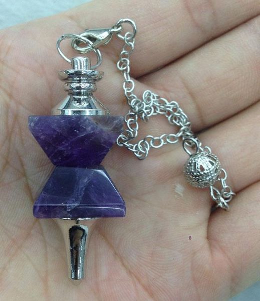 

pendants ya3090 rose quartzs amethysts stone pendulum point pendant, Black