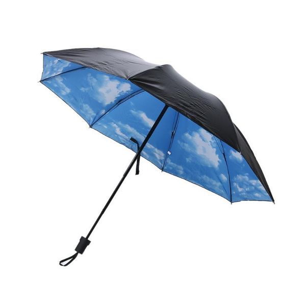 

blue sky white c louds printed sunny umbrella sun anti-ul umbrellas
