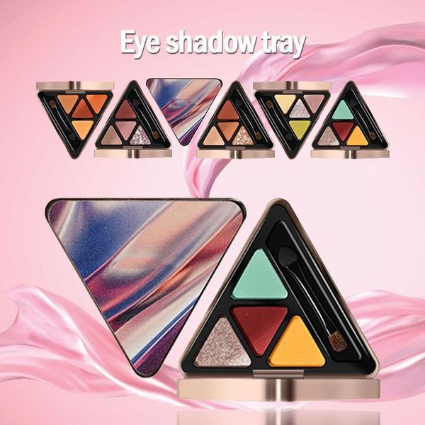 

maquiagem women's cosmetics triangular 4 colors eyeshadow pallete eyes make up beauty tools gifts for women eye shadow1
