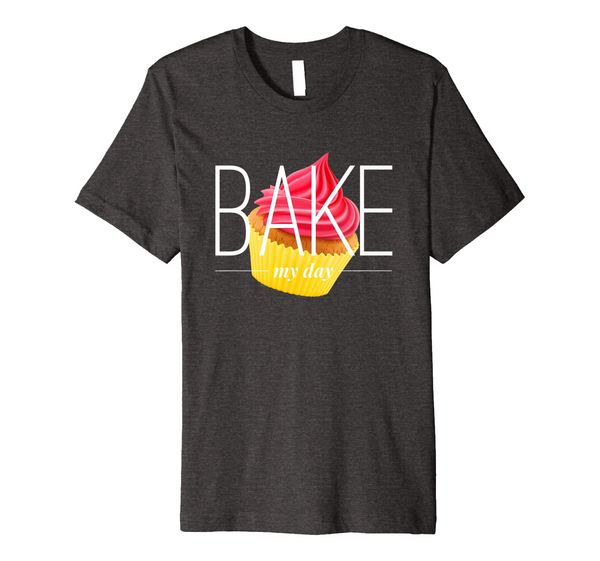

bake my day cupcake baking premium quality t-shirt, White;black