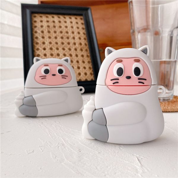 

cut cartoon 3d feeder bear silicone earphone cases for apple airpods 1 2 3 pro wireless protective charging soft back cover