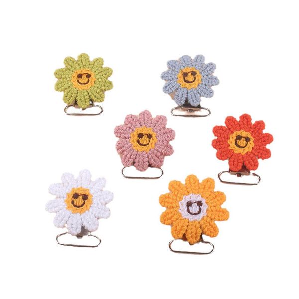 

baby pacifiers pacifier clip infant feeding newborn accessories diy chain crochet flower clips embroidery b8893
