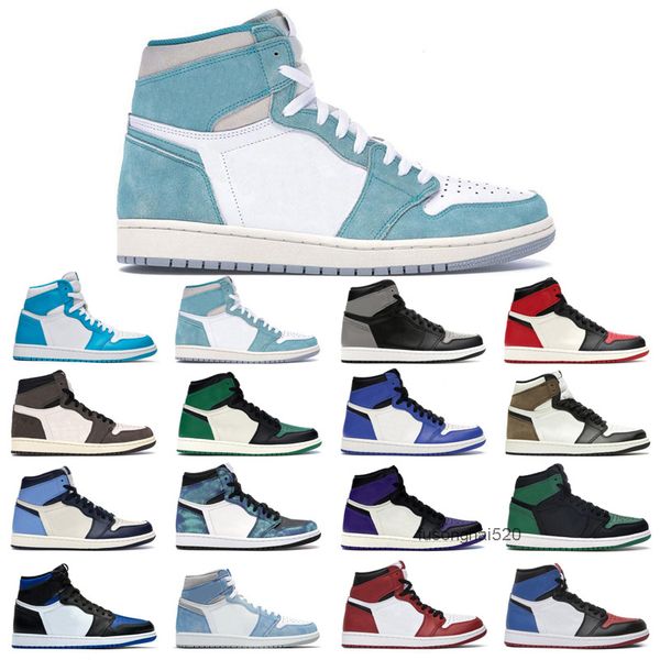 

2022 original jumpman 1s basketball shoes 1 men's turbo green hyper royal unc dark mocha tie dye court purple bred cactus jack chicago