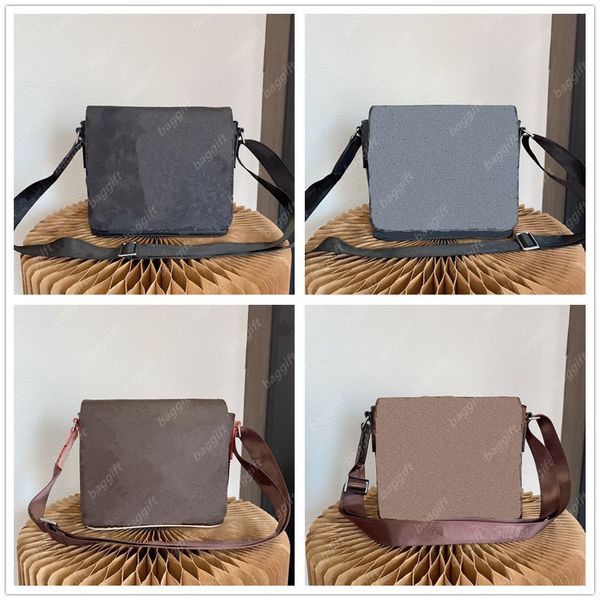 

district pm mm messenger bag monograms eclipse black brown check coated canvas mens designer leather shoulder handbag man luxury cross body