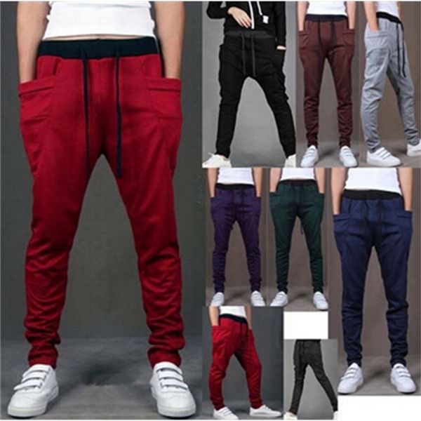 Yeni Erkek Joggers Moda Harem Pantolon Pantolon Hip Hop Slim Fit Sweatpants Erkekler için Dans 8 Renkler Pantolon Sıcak X0723