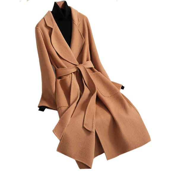 

women's jackets white double-sided cashmere coat women clothes autumn winter long woolen jacket fashion slim ladies o av3d, Black;brown