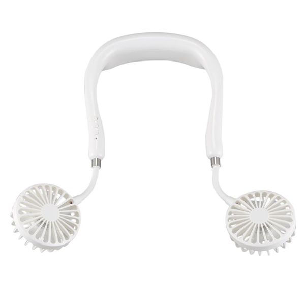 

electric fans personal mini neck double usb wearable rechargeable portable neckband fan 3 speed adjustable for home office sports