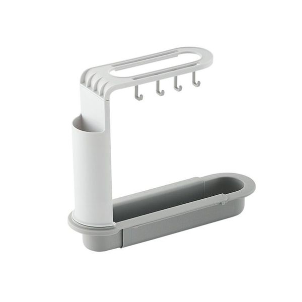 

kitchen storage & organization abs sponge soap rack sink holder dish cloth hanger with hooks cup bowl easy install home adjustabl