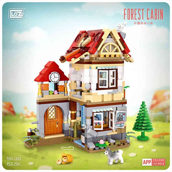 Новые Loz Mini Blocks 704PCS + Лесная кабина / карликовый хаб Улица сброс давления / складное / офисное выставка игрушки Q0624