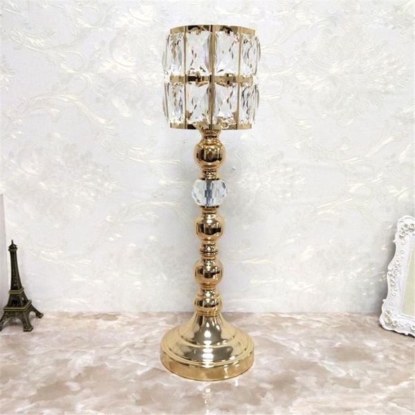 

candle holders metal golden crystals delicate wedding candelabra romantic centerpiece for home decoration candlesticks 3 size
