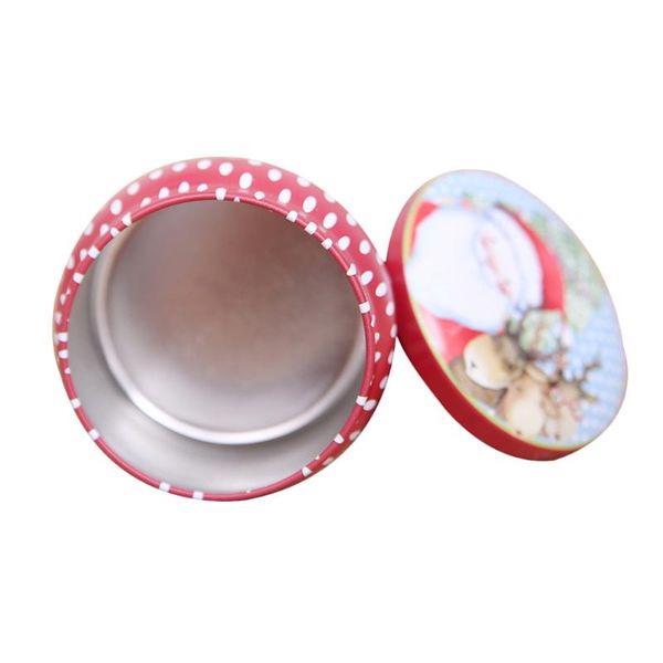 

gift wrap 1 pc christmas series round shape durable tinplate wedding candy boxes treat for party birthday