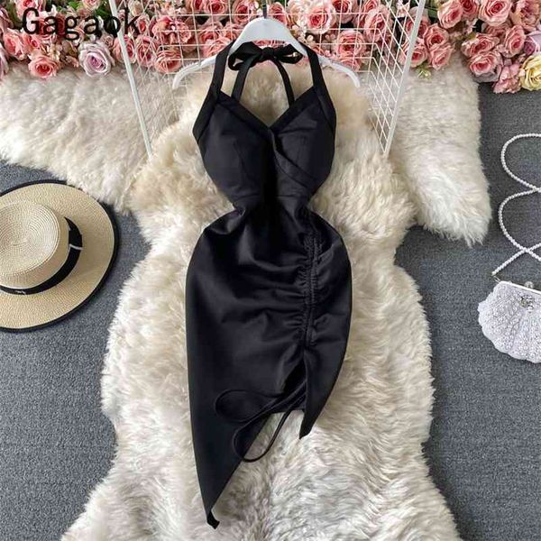 

party dress women summer v-neck spaghetti strap sheath mini bodycon dresses fashion wild chic vestidos 210531, Black;gray