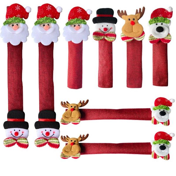 

christmas decorations fridge handle covers microwave oven dishwasher door cover party decoration supplies