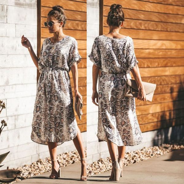 

women's clothing dresses french dress summer 2021 women's skirt snake chiffon skirt, Black;gray