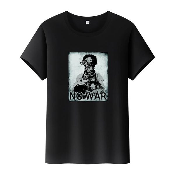 

men's t-shirts zodf eu size vintage men 100% cotton t shirt no war pattern printing male short-sleeve o-neck, White;black