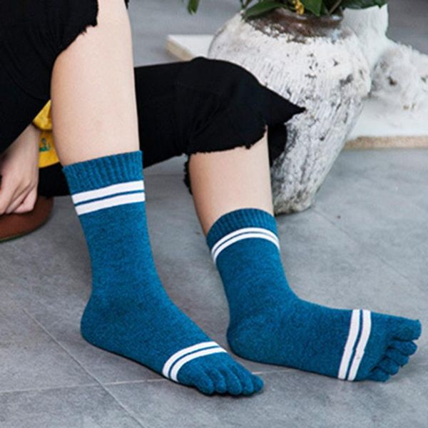 

sports socks women print multicolor toe five finger warmer wool funny winter warm washable cotton leisure calcetines meias, Black